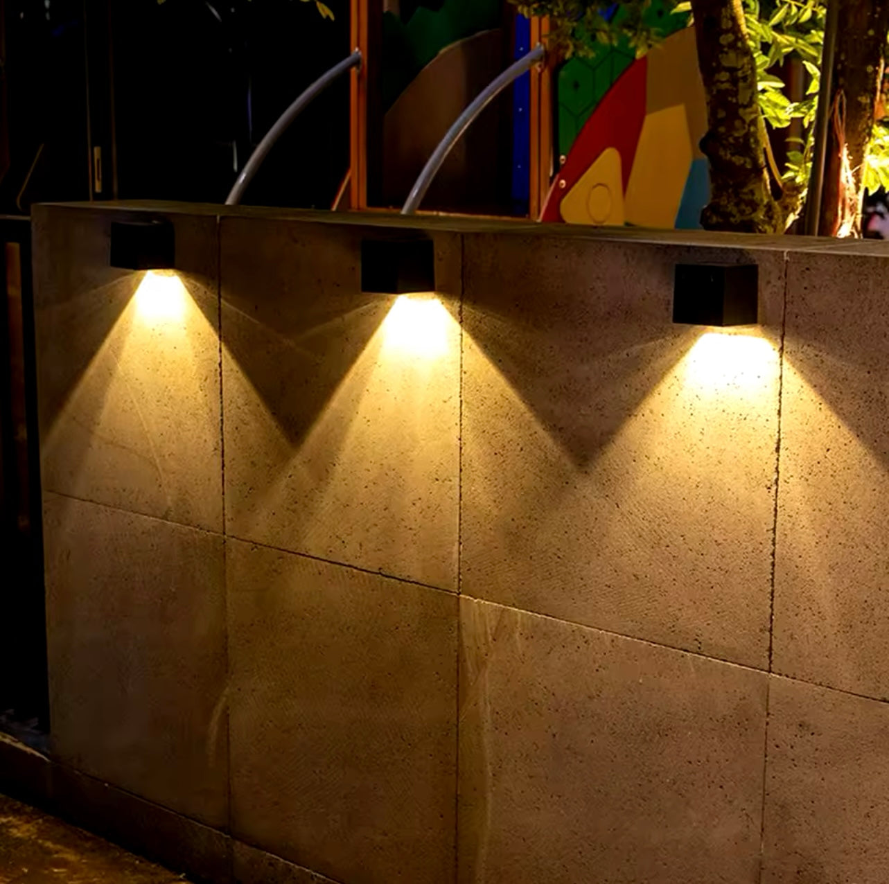 Palm | Solar LED Outdoor Waterproof Garden Wall Lamp Cube